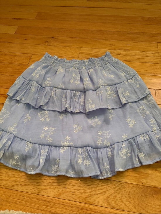 Altar'd State Dresses & Skirts - Altar’d State Light Blue Floral Ruffle Mini Skirt - Women size Small